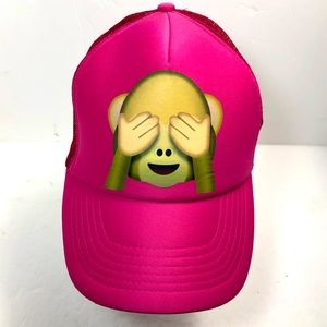 Pink Polyester Mesh Women Adjustable Baseball Cap